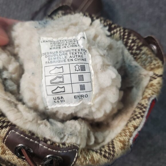 Pajar Canada Boots Womens 5-5.5 Brown Fair Isle Sherpa Winter Regatta Snow Tall - Picture 5 of 9